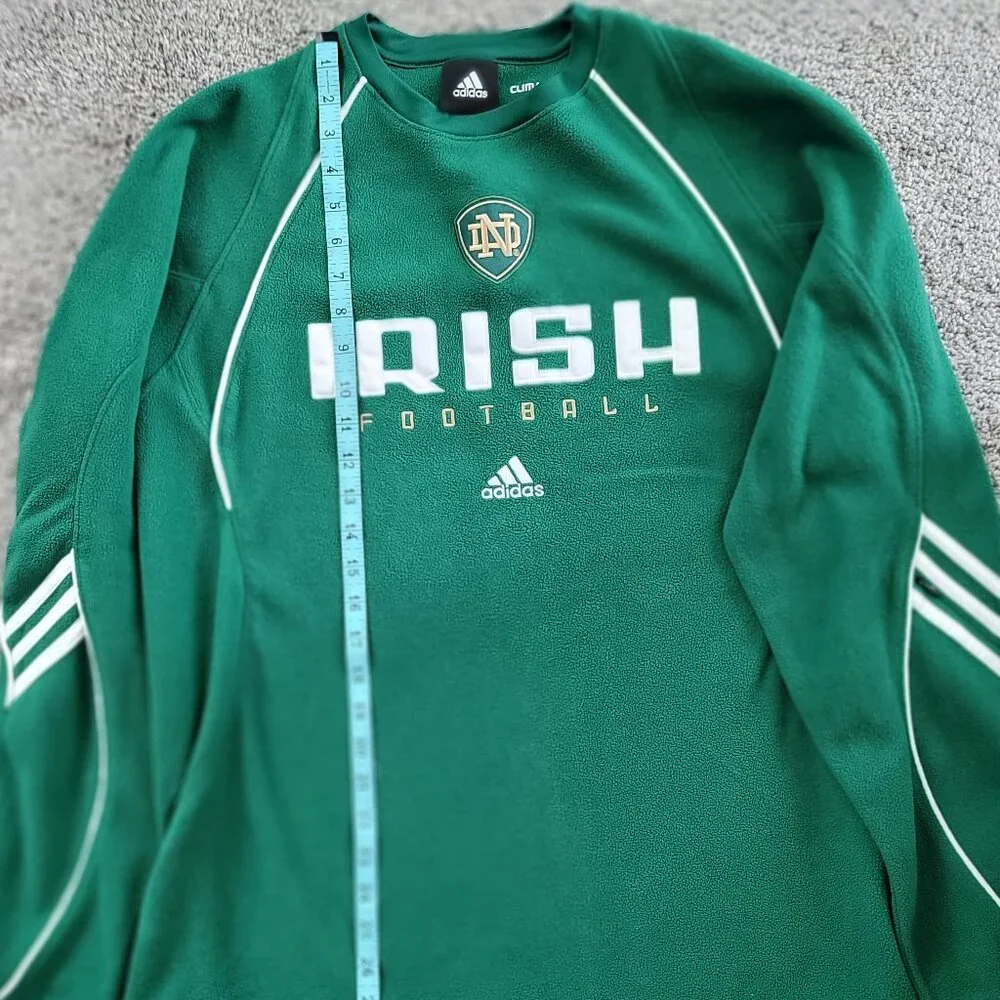 Adidas Green Clima Warm Notre Dame Fleece Sweatshirt size Small  Runs Big
